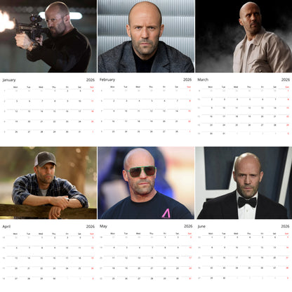Jason Statham 2026 Wall Calendar (Large Calendar) – Celebrity Fan Gift, Premium Wall Art