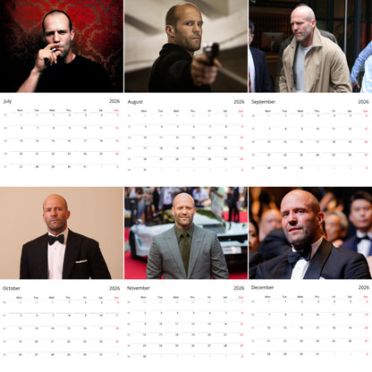 Jason Statham 2026 Wall Calendar (Large Calendar) – Celebrity Fan Gift, Premium Wall Art