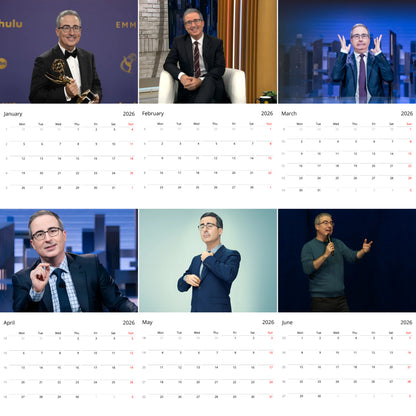 John Oliver 2026 Wall Calendar (Large Calendar) – Celebrity Fan Gift, Premium Wall Art