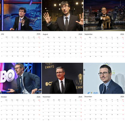 John Oliver 2026 Wall Calendar (Large Calendar) – Celebrity Fan Gift, Premium Wall Art