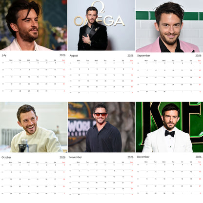 Jonathan Bailey 2026 Wall Calendar – Premium Actor Calendar for Fans, Bridgerton Star Gift