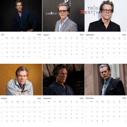 Kevin Bacon 2026 Wall Calendar (Large Calendar) – Celebrity Fan Gift, Premium Wall Art