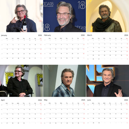 Kurt Russell 2026 Wall Calendar – Premium Actor Calendar for Fans, Hollywood Legend Gift