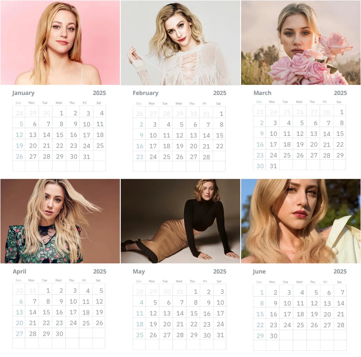 Lili Reinhart wall calendars 2025 (Large Size)