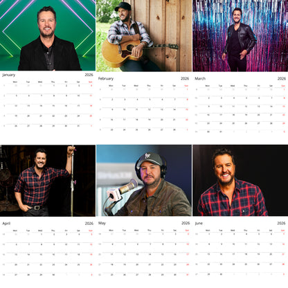 Luke Bryan 2026 Wall Calendar (Large Calendar) – Country Music Star, Premium Fan Gift