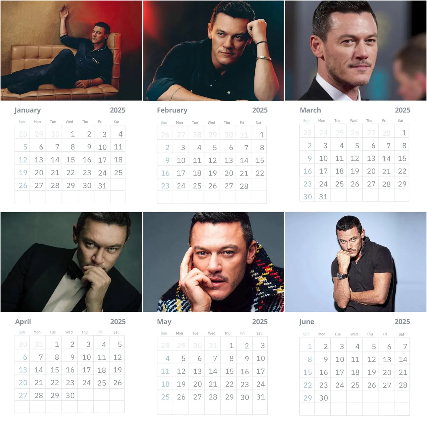 Luke Evans Vol 2 Wall calendars 2025 (Large Size)