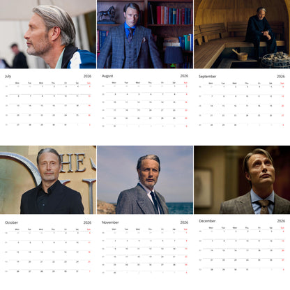Mads Mikkelsen 2026 Wall Calendar (Large Calendar) – Celebrity Fan Gift, Premium Wall Art