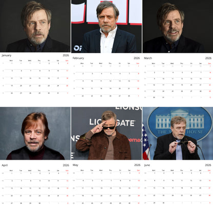 Mark Hamill 2026 Wall Calendar (Large Calendar) – Celebrity Fan Gift, Premium Wall Art