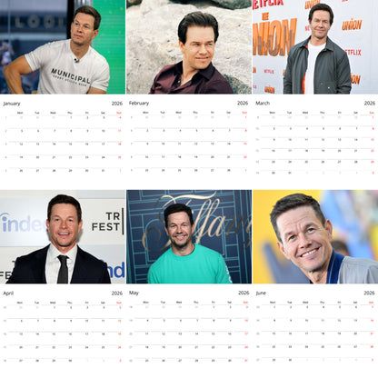 Mark Wahlberg 2026 Wall Calendar (Large Calendar) – Celebrity Fan Gift, Premium Wall Art