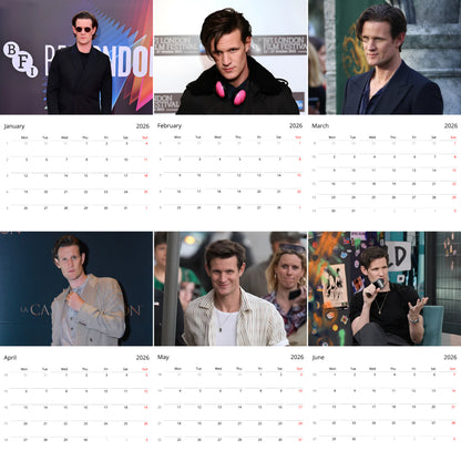 Matt Smith 2026 Wall Calendar – Premium Actor Calendar for Fans, Sci-Fi Legend Gift