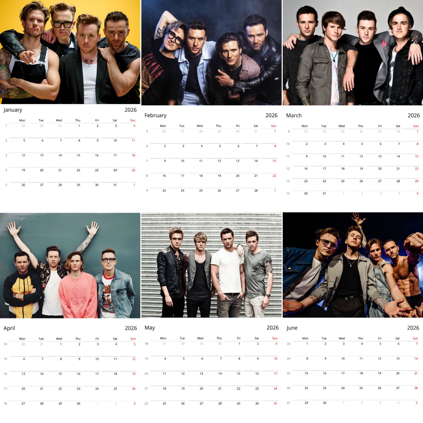 McFly 2026 Wall Calendar (Large Calendar) – Band Fan Gift, Premium Wall Art