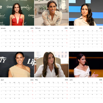 Meghan Markle 2026 Wall Calendar – Premium Royal Celebrity Calendar for Fans, Duchess Gift