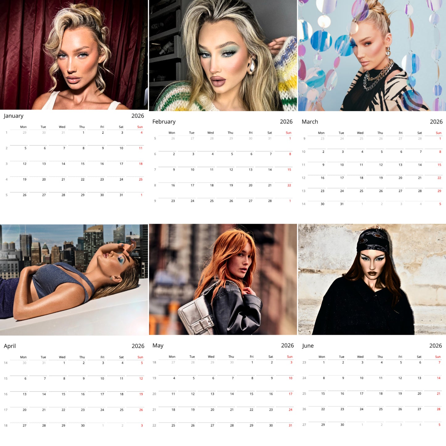 Meredith Duxbury 2026 Wall Calendar – Beauty & Glam