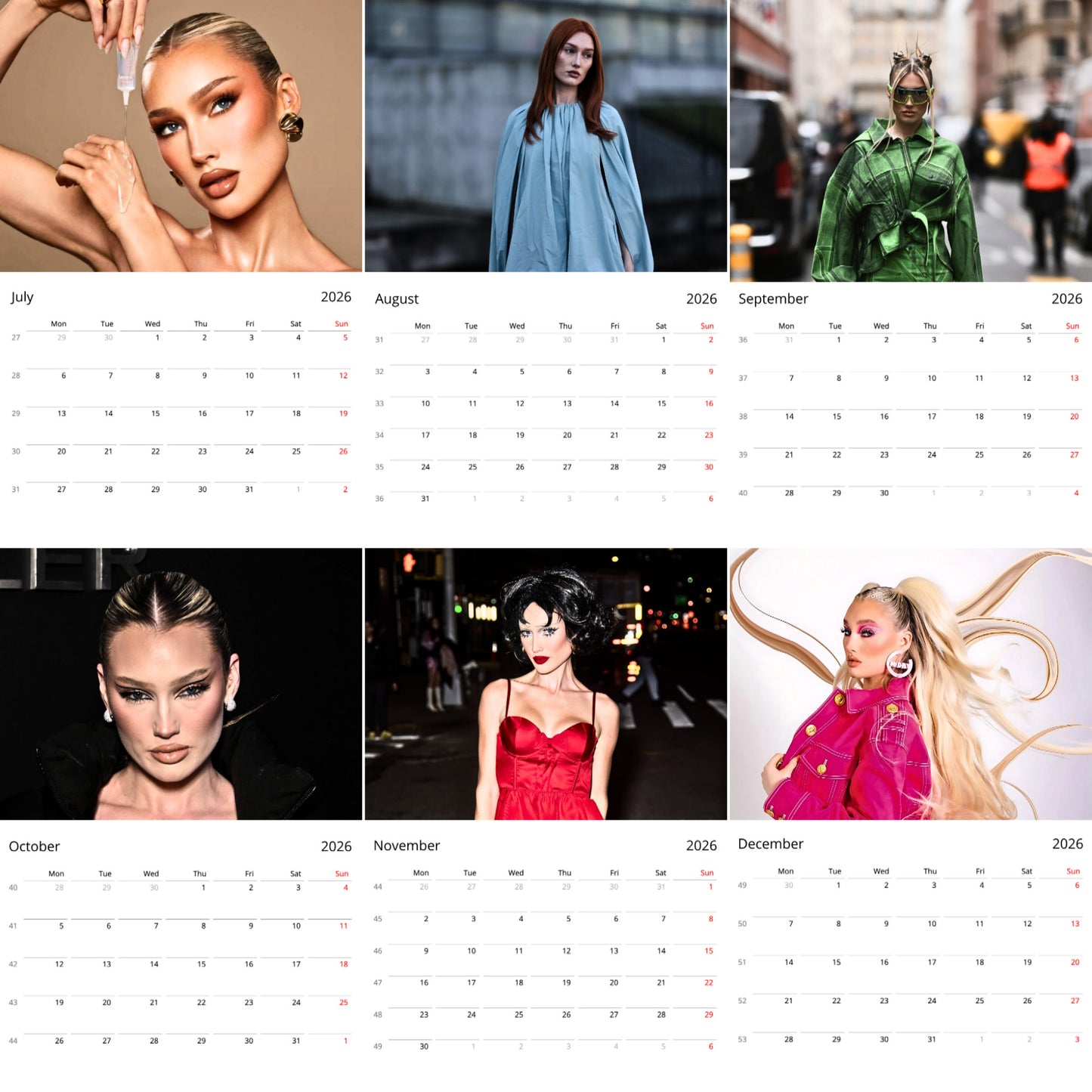 Meredith Duxbury 2026 Wall Calendar – Beauty & Glam