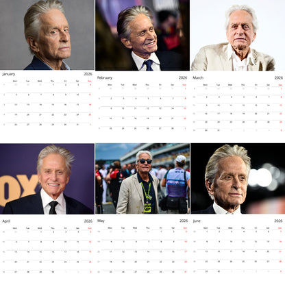 Michael Douglas 2026 Wall Calendar (Large Calendar) – Hollywood Icon