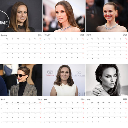 Natalie Portman 2026 Wall Calendar ( Large Calendar ) – Elegant Celebrity Calendar for Fans