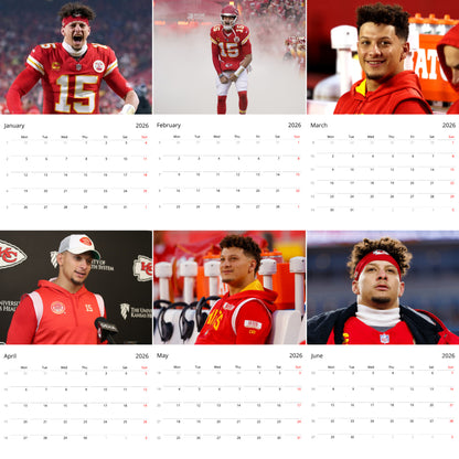 Patrick Mahomes 2026 Wall Calendar ( Large Calendar ) – Sports Fan Gift, Premium Wall Art