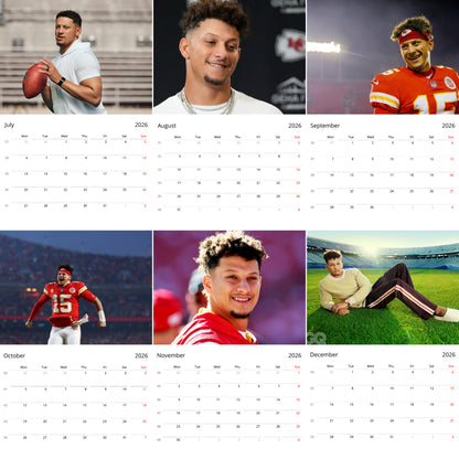 Patrick Mahomes 2026 Wall Calendar ( Large Calendar ) – Sports Fan Gift, Premium Wall Art