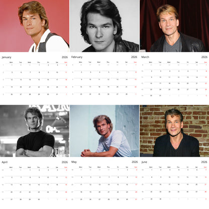 Patrick Swayze 2026 Wall Calendar (Large Calendar) – Celebrity Fan Gift, Premium Wall Art