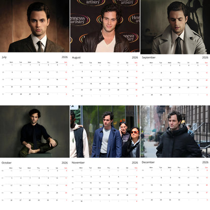 Penn Badgley 2026 Wall Calendar – Premium Actor Calendar for Fans, Hollywood Star Gift