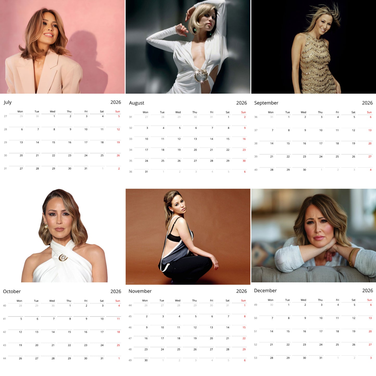 Rachel Stevens 2026 Wall Calendar ( Large Calendar ) – Pop Icon & Style Star Fan Gift