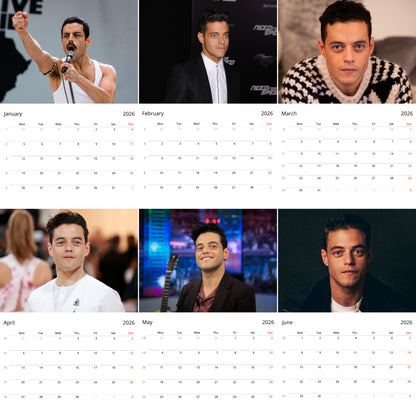 Rami Malek 2026 Wall Calendar ( Large Calendar ) – Hollywood Star & Iconic Actor Fan Gift