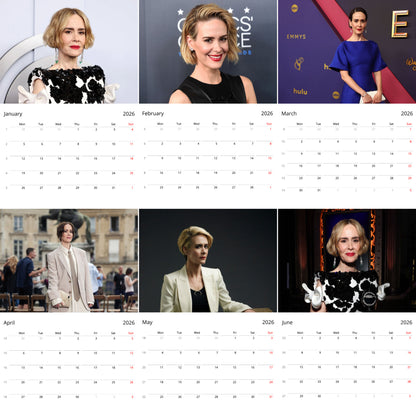Sarah Paulson 2026 Wall Calendar – Premium Actress Calendar for Fans, Hollywood Star Gift