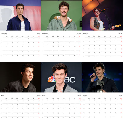 Shawn Mendes 2026 Wall Calendar – Premium Singer & Performer Calendar for Fans, Pop Star Gift