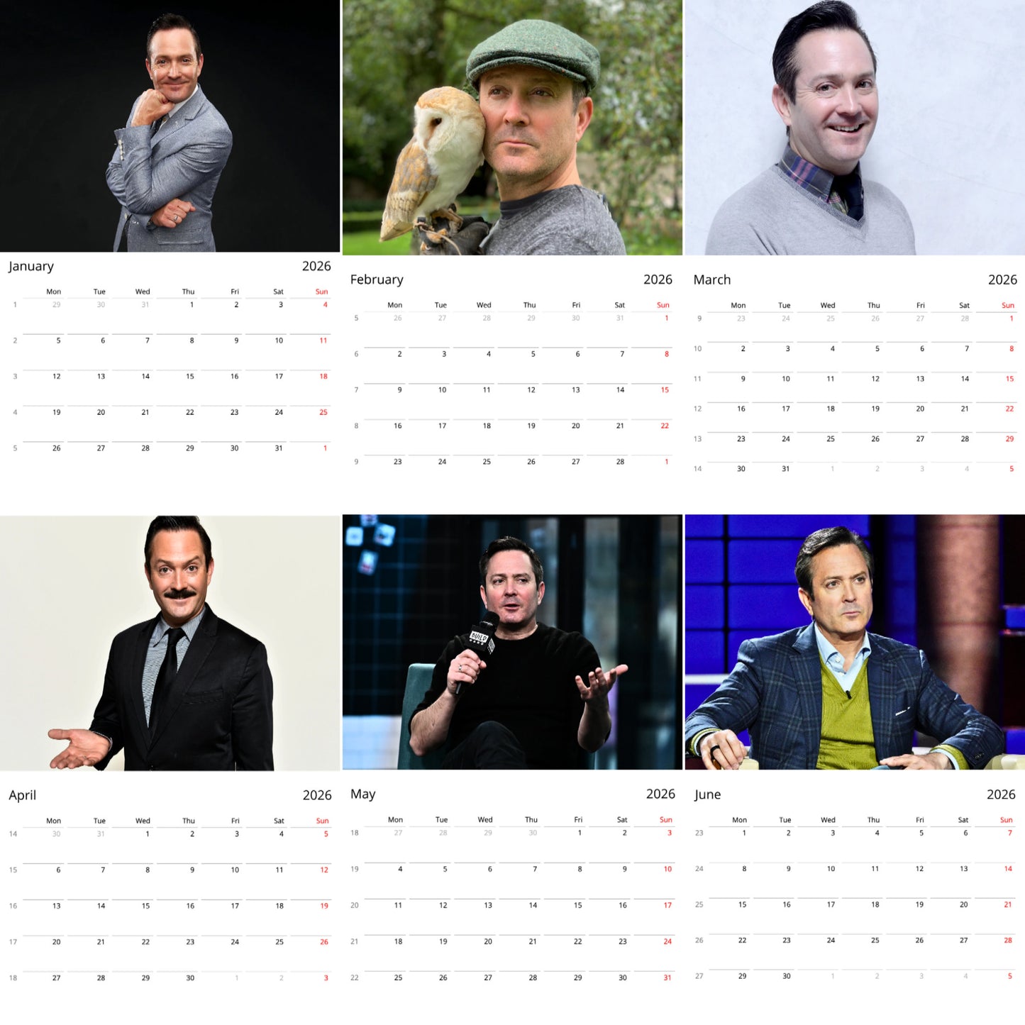Thomas Lennon 2026 Wall Calendar ( Large Calendar ) – Exclusive Celebrity Poster Calendar for Fans