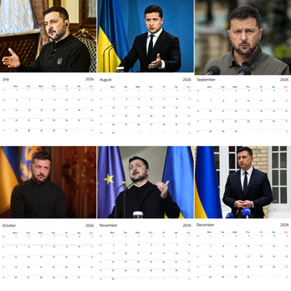Volodymyr Zelenskyy 2026 Wall Calendar ( Large Calendar ) – Exclusive Celebrity Poster Calendar for Fans