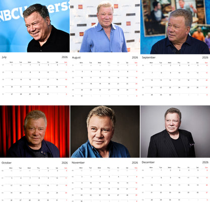 William Shatner 2026 Wall Calendar ( Large Calendar ) – Exclusive Celebrity Poster Calendar for Fans