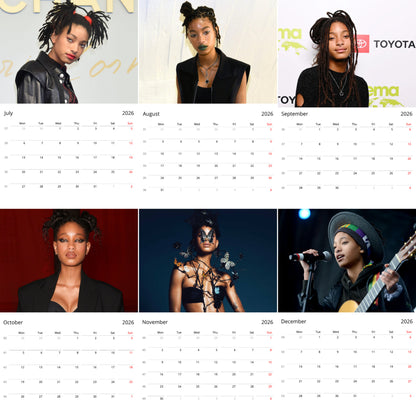 Willow Smith 2026 Wall Calendar ( Large Calendar ) – Exclusive Celebrity Poster Calendar for Fans