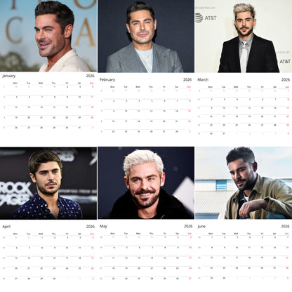 Zac Efron 2026 Wall Calendar ( Large Calendar ) – Exclusive Celebrity Poster Calendar for Fans