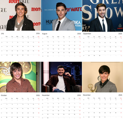 Zac Efron 2026 Wall Calendar ( Large Calendar ) – Exclusive Celebrity Poster Calendar for Fans