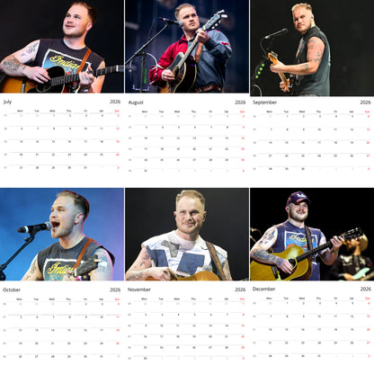Zach Bryan 2026 Wall Calendar ( Large Calendar ) – Exclusive Celebrity Poster Calendar for Fans