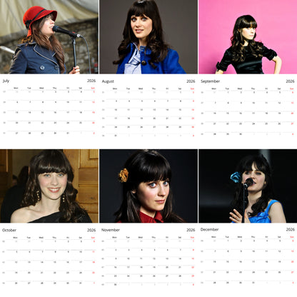 Zooey Deschanel 2026 Wall Calendar ( Large Calendar ) – Exclusive Celebrity Poster Calendar for Fans