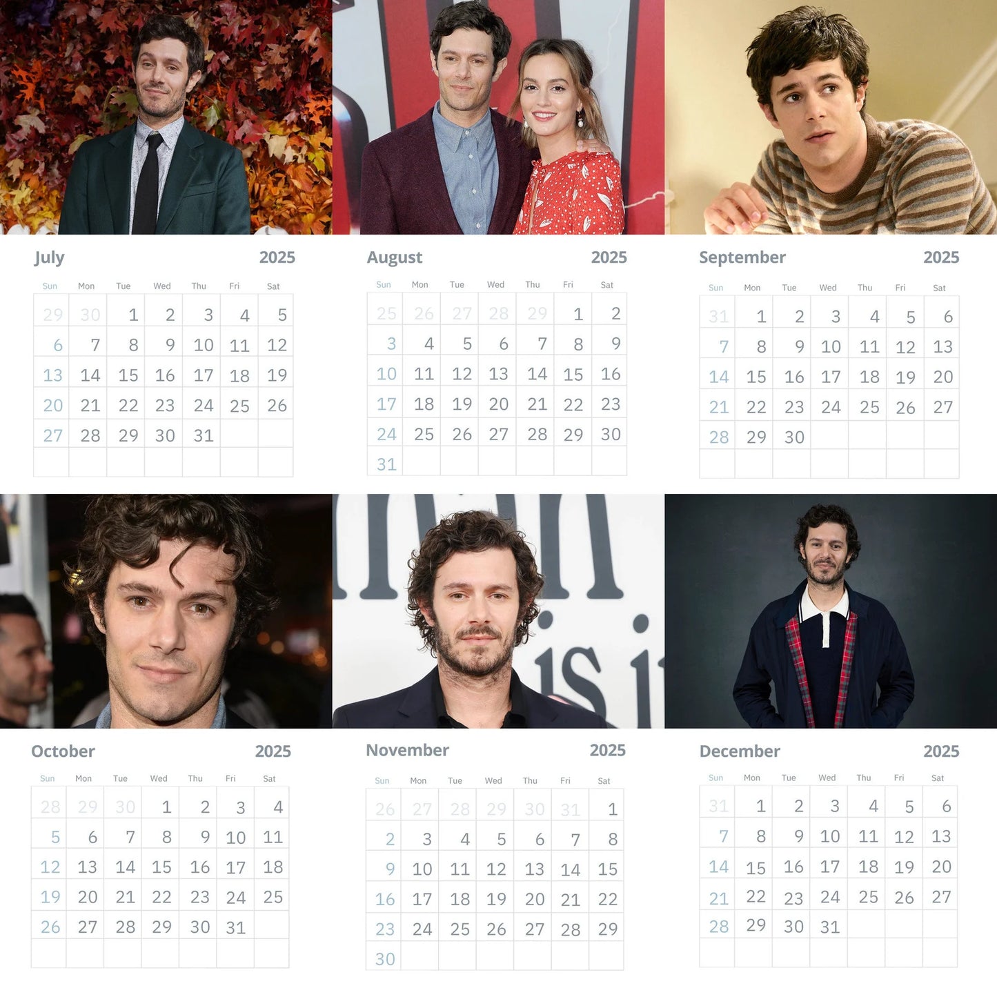 Adam Brody Wall calendars 2025(US & CA)