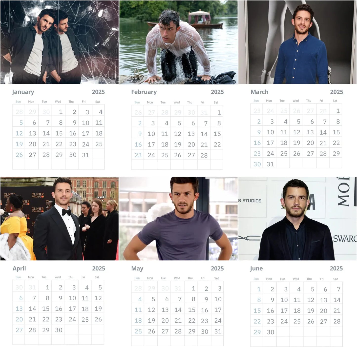 Jonathan Bailey Wall Calendar 2025 (Large Size)