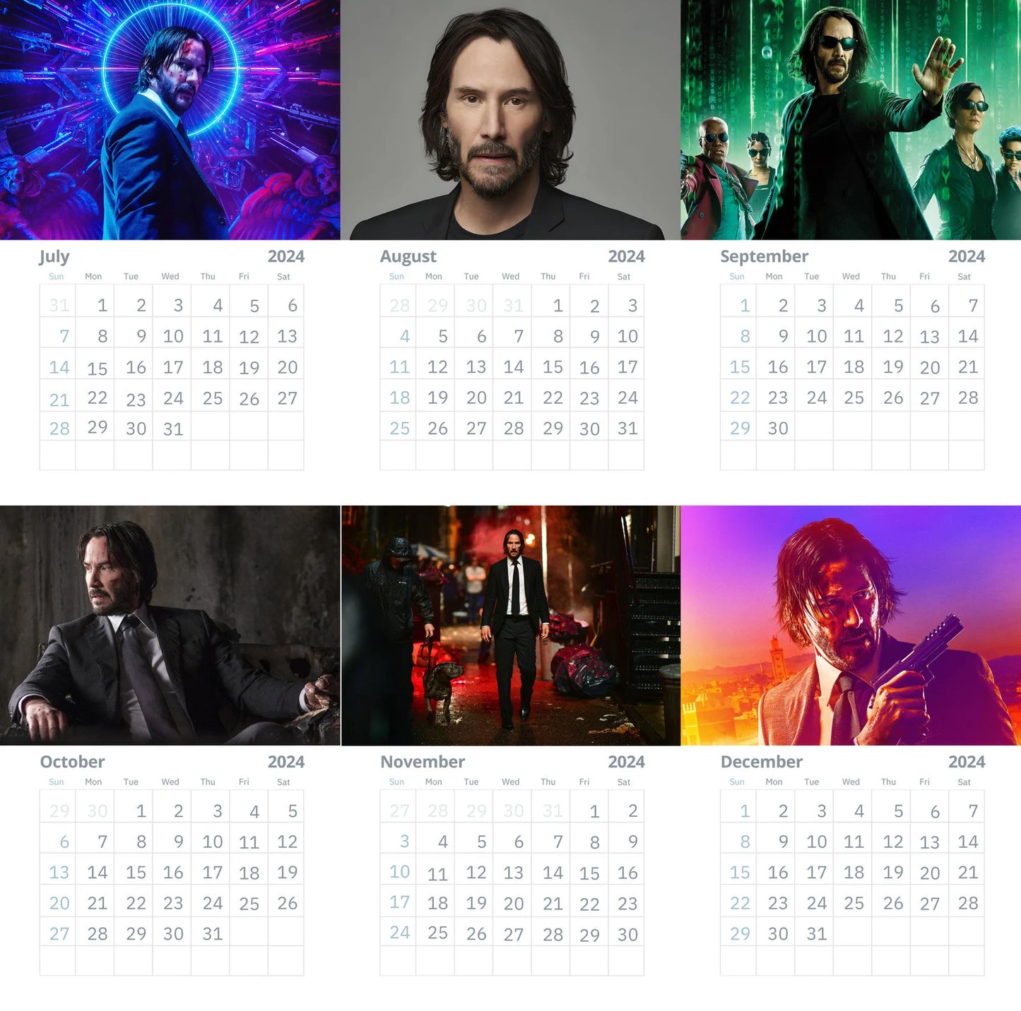 Keanu Reeves Wall Calendars 2025 Vol 1(Large Size)