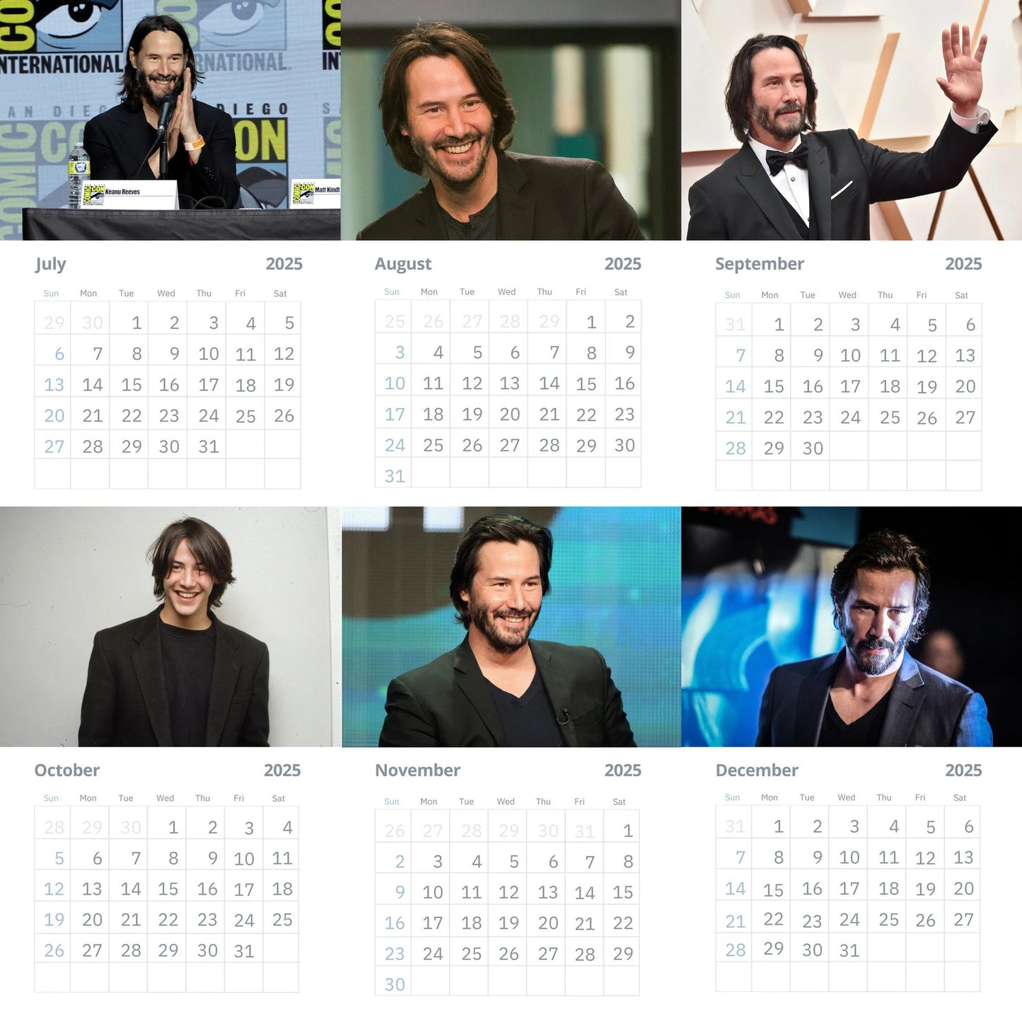 Keanu Reeves Wall Calendars Vol 2 (Large Size)