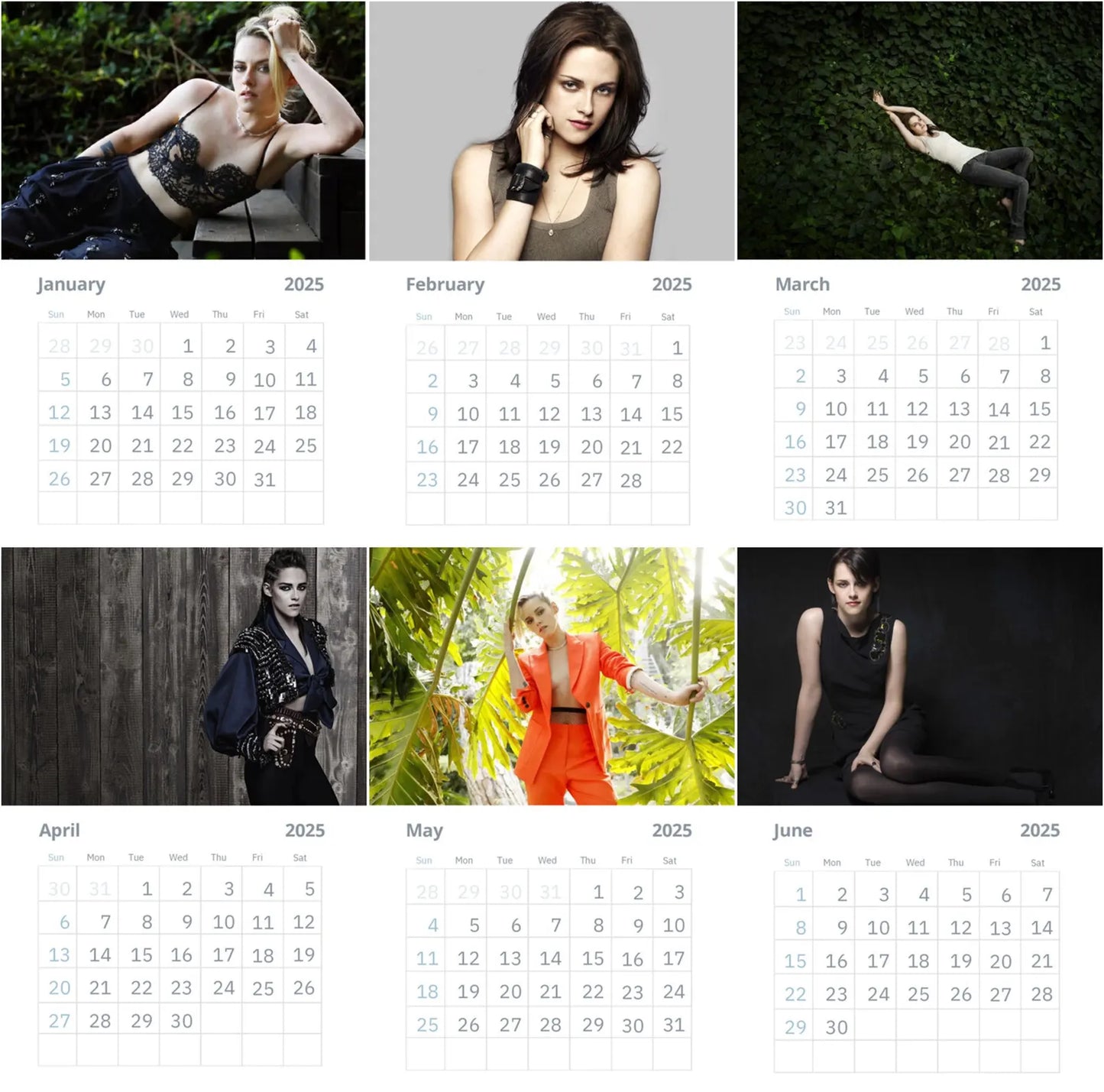 Kristen Stewart Wall Calendar 2025 (Large Size)