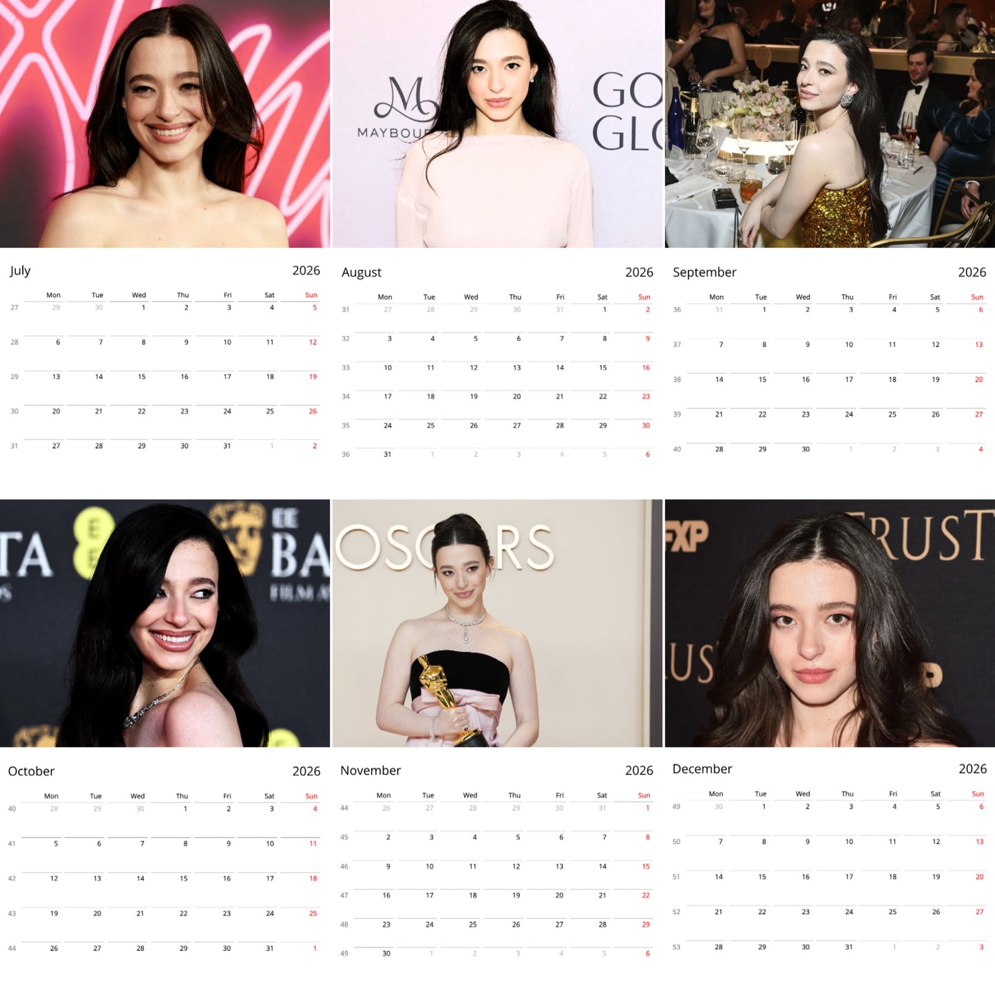 Mikey Madison 2026 Wall Calendar ( Large Calendar ) – Actress & Style Icon Edition